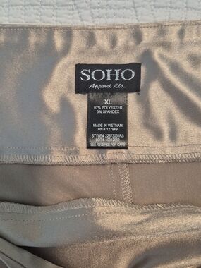 SOHO Apparel XL Shiny Taupe Skirt